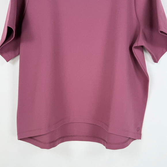Beta Brand Women’s Boxy Short Sleeve High Low Top XL Burgundy Ponte Knit - Picture 5 of 10